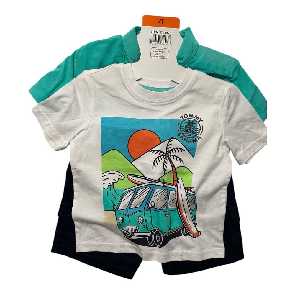 Tommy Bahama Toddler Boys Tropical 3-Piece Outfit Set Size 2T NWT - Picture 2 of 11